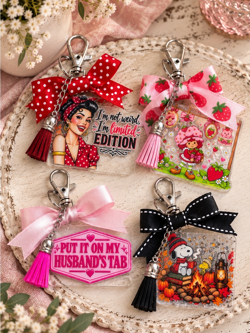 Novelty Bow Keychain/Bag Charm